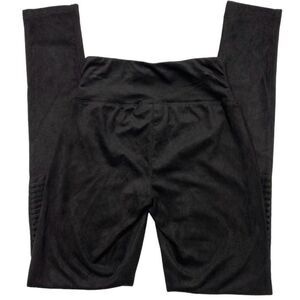 INC Leggings Women's SMALL Black Faux Suede‎ Moto-Accent Super Stretch NEW
